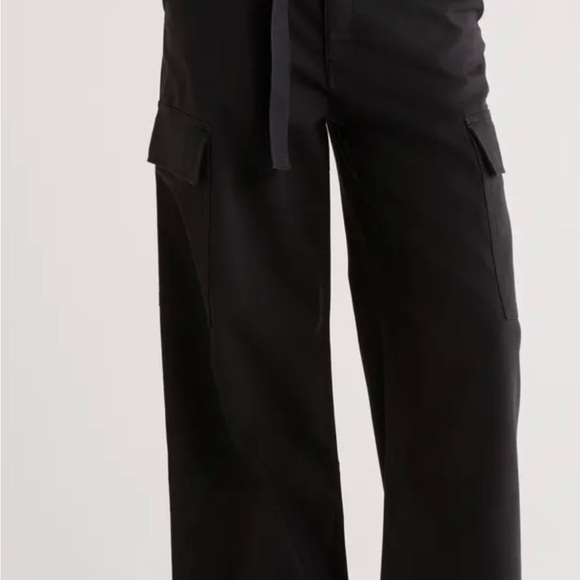 DL1961 ZOIE Wide Leg Black Women's Cargo Pants - Picture 2 of 9